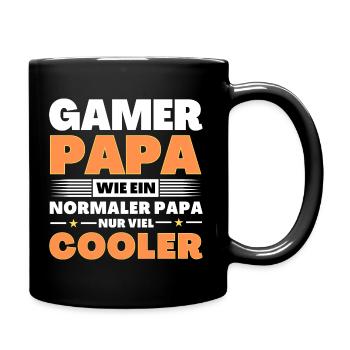 Gamer Papa wie ein normaler nur viel cooler - Tasse einfarbig - Schwarz - Rechts