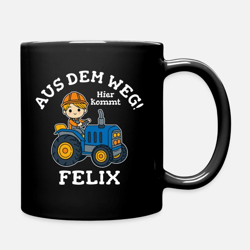 Felix Vorname Traktor - Tasse einfarbig - Schwarz