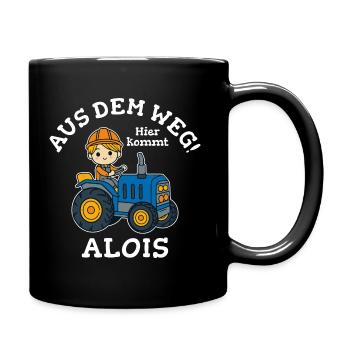 Alois Vorname Traktor - Tasse einfarbig - Schwarz - Rechts