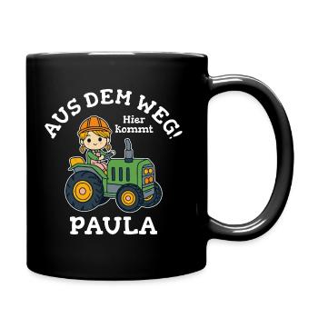 Paula Name Traktor - Tasse einfarbig - Schwarz - Rechts