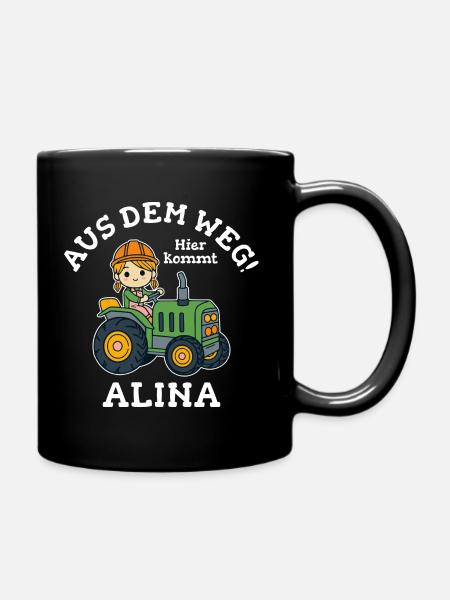 Alina Name Traktor - Tasse einfarbig - Schwarz