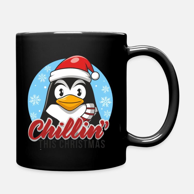 Penguin's Frosty Chill - Full Colour Mug - black
