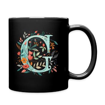 G typography floral - Full Colour Mug - black - Right