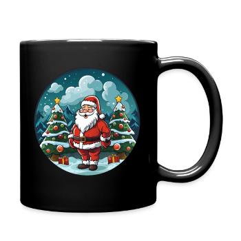 Weihnachtsmann - Tasse einfarbig - Schwarz - Rechts