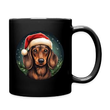 Dachshund Christmas - Full Colour Mug - black - Right