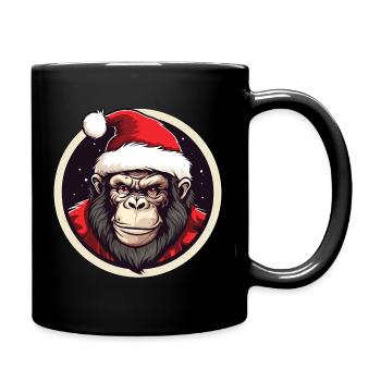 Orang Utan Weihnachten - Tasse einfarbig - Schwarz - Rechts