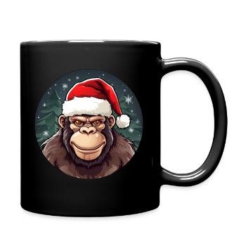 Noël singe - Mug uni - noir - Droite
