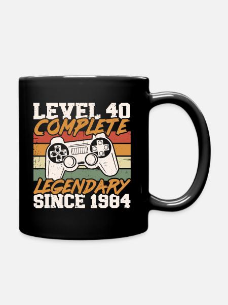 40. Geburtstag Level 40 Complete Jahrgang 1984 - Tasse einfarbig - Schwarz