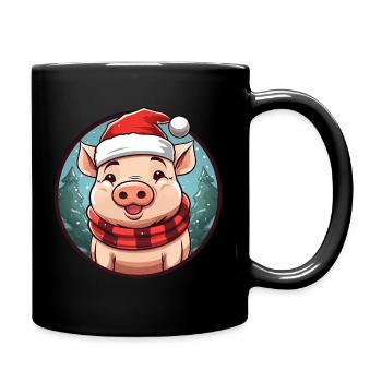 Pig Christmas - Full Colour Mug - black - Right