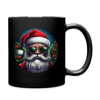 cooler Weihnachtsmann - Tasse einfarbig - Schwarz - Rechts