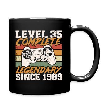 35th Birthday Level 35 Complete Vintage 1989 - Full Colour Mug - black - Right