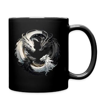 Ying Yang Dragon - Full Colour Mug - black - Right