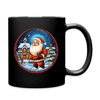 Weihnachtsmann Weihnachten - Tasse einfarbig - Schwarz - Rechts