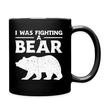 Hilarious Broken Arm Design. I Was Fighting A Bear - Full Colour Mug - black - Right