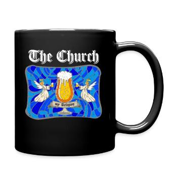 The Church is my religion - international Pub - Tasse einfarbig - Schwarz - Rechts