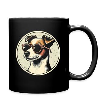 Jack Russell Terrier - Tasse einfarbig - Schwarz - Rechts