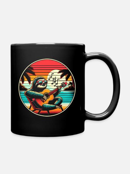 Guitar - Full Colour Mug - black