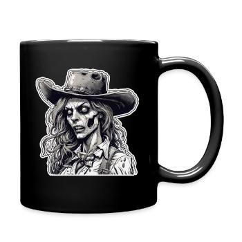 Cow Girl / Wild West / Desert / Lasso / Rodeo - Full Colour Mug - black - Right