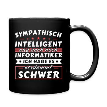 Sympathisch und intelligent - Informatiker Edition - Tasse einfarbig - Schwarz - Rechts