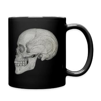 Schädel - Tasse einfarbig - Schwarz - Rechts