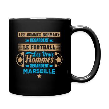 les vrais hommes regardent marseille club de foot - Mug uni - noir - Droite