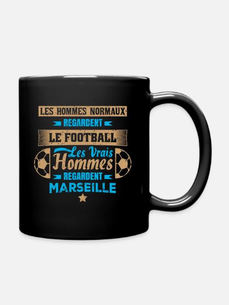 les vrais hommes regardent marseille club de foot - Mug uni - noir