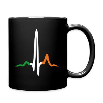 Battement de cœur irlandais Saint Patrick’s Day drapeau couleurs - Mug uni - noir - Droite