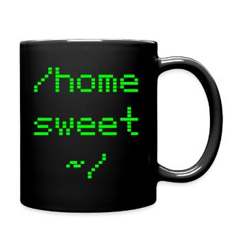 Nerd saying "home sweet home" - green - Full Colour Mug - black - Right