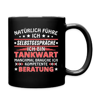 Ich führe Selbstgespräche - Tankwart Edition - Tasse einfarbig - Schwarz - Rechts