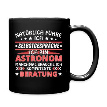 Ich führe Selbstgespräche - Astronom Edition - Tasse einfarbig - Schwarz - Rechts