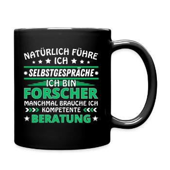 Ich führe Selbstgespräche - Forscher Edition - Tasse einfarbig - Schwarz - Rechts