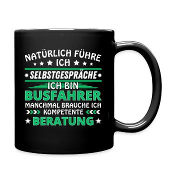 Ich führe Selbstgespräche - Busfahrer Edition - Tasse einfarbig - Schwarz - Rechts