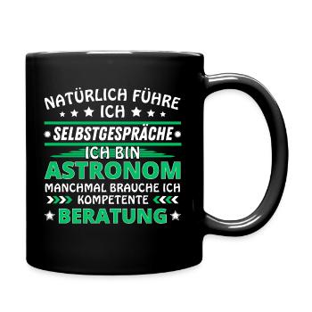 Ich führe Selbstgespräche - Astronom Edition - Tasse einfarbig - Schwarz - Rechts