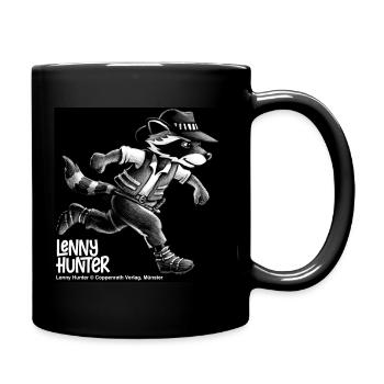 Lenny Hunter Schwarz-Weißes Design Mit Logo - Tasse einfarbig - Schwarz - Rechts