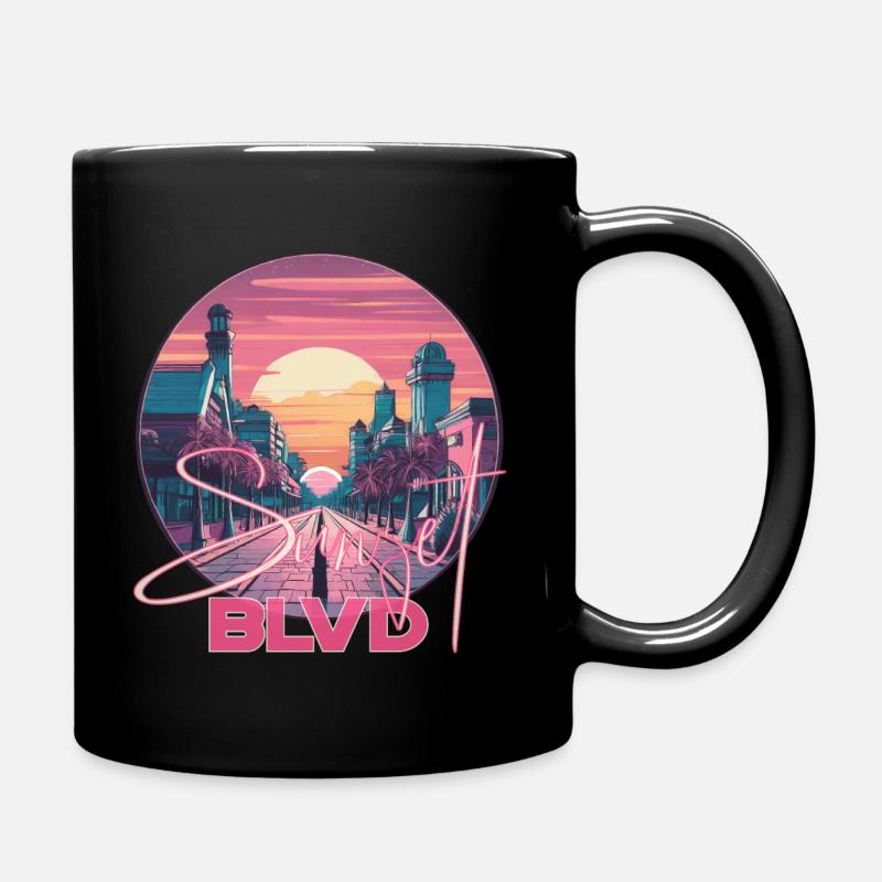 Sunset Boulevard, Los Angeles, Californie, États-Unis - Mug uni - noir
