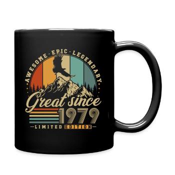 Großartig seit 1979 Jahrgang Vintage Geburtstag - Tasse einfarbig - Schwarz - Rechts