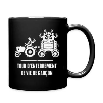 Tour D’Enterrement Vie Garçon Tracteur Tonneau (W) - Mug uni - noir - Droite