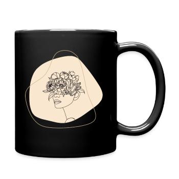 Frauen blühen - Tasse einfarbig - Schwarz - Rechts