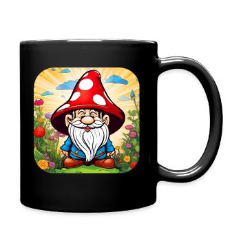 Cute Toadstool Leprechaun - Full Colour Mug - black - Right