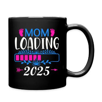 Mother 2025 loading, I will be a mother in 2025 - Full Colour Mug - black - Right