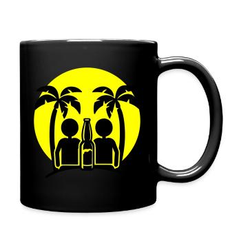 Boire à la fête sur la plage de l’île - Mug uni - noir - Droite