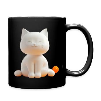 Katze, Motiv für Kinder - Tasse einfarbig - Schwarz - Rechts
