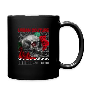 Urban couture skull rose - Full Colour Mug - black - Right