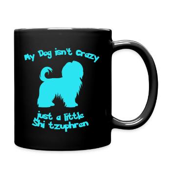 Shitzu baby blue - Tasse einfarbig - Schwarz - Rechts