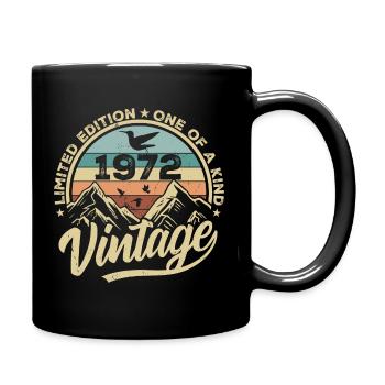 Original Jahrgang 1972 Geburtstagsgeschenk 1972 - Tasse einfarbig - Schwarz - Rechts