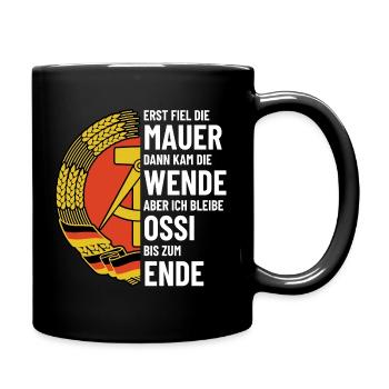 Ossi bis zum Ende - DDR Spruch - Tasse einfarbig - Schwarz - Rechts