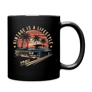 Vintage 1980's Retro Classic Car Legendary since 1980 - Full Colour Mug - black - Right