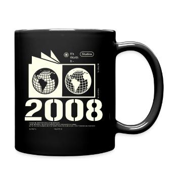 Vintage 2008 Retro Birthday Gift 2008 - Full Colour Mug - black - Right