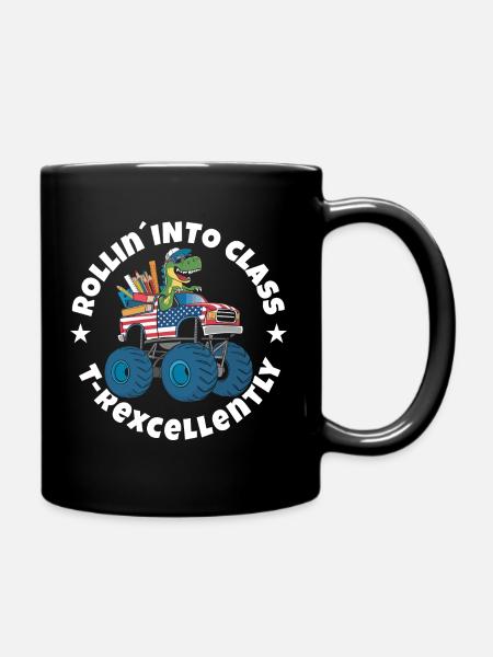 Trex Einschulung - Tasse einfarbig - Schwarz