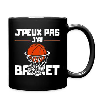 I Can't I Have Basketball - Full Colour Mug - black - Right